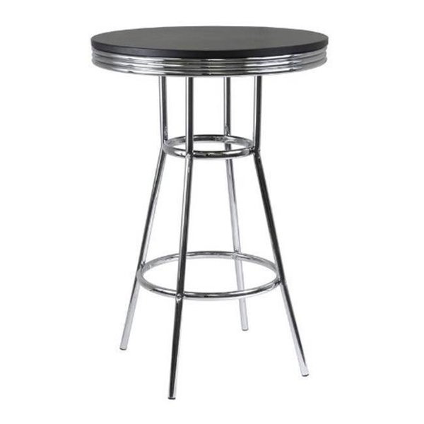 Winsome Trading WinsomeTrading 93030 Summit Pub Table 30 in. Round - Black -  Metal 93030